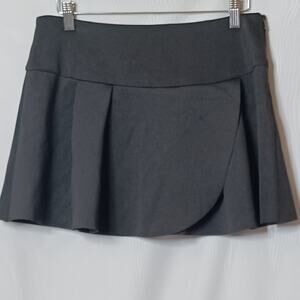 MNG Casualwear Women's Black Pleated Faux Wrap Mini Skirt. 4